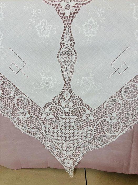 Nappe (9) - 170 cm - 170 cm, Antiquités & Art, Tapis & Textile