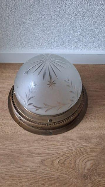 Plafonnier - Cuivre, Verre - Plafonnier antique
