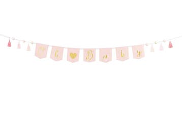 Roze Banner Oh Baby 2,5m, Verzenden