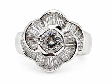 Statement ring - 18 karaat Witgoud - 2.08ct. tw. Diamant