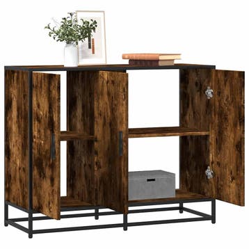 vidaXL Dressoir 94x35x76 cm bewerkt hout gerookt, Verzenden