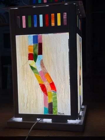 vitral decorativo - Tafellamp - Glas-in-lood