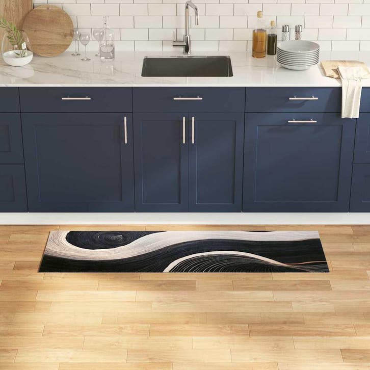 vidaXL Keuken Tapijt Zwart 150 x 45 cm Fluweel, Jardin & Terrasse, Paillassons, Envoi