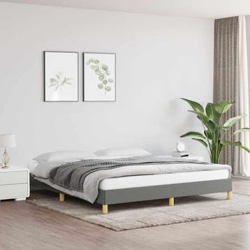 vidaXL Bedframe zonder matras stof donkergrijs 180x200 cm, Verzenden