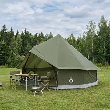 vidaXL Tipi Tent 6-persoons Leger Groen Polyester en Staal, Verzenden