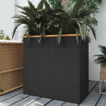 vidaXL Plantenbak 80x40x80 cm poly rattan zwart, Verzenden, Nieuw