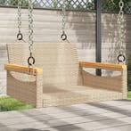 vidaXL Schommelbank 63x62x40 cm poly rattan beige, Verzenden, Nieuw