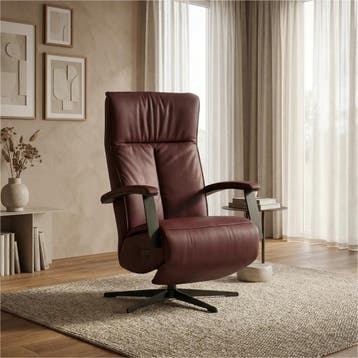 Leren relaxfauteuil met hartbalans Pure - Toledo Bordeaux, Ophalen of Verzenden