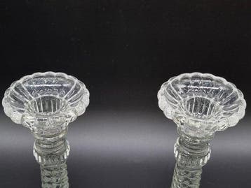 Elegante Glas-Kerzenleuchter – Antik Stil Kerzenhalter 2er