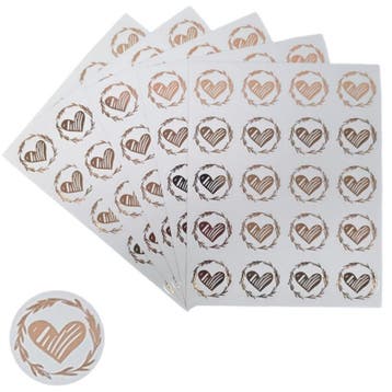 Hart Stickers Op Vel - 32 mm - Transparant - Krans, Verzenden, Nieuw