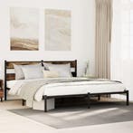 vidaXL Bedframe zonder matras metaal gerookt eikenkleurig, Huis en Inrichting, Verzenden, Nieuw