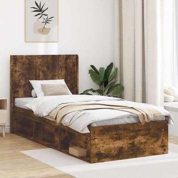 vidaXL Hoofdbord Gerookt eiken Bewerkt hout, Verzenden, Nieuw