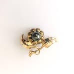 Broche - 18 karaat Geel goud Parel - Gouden broche en, Handtassen en Accessoires