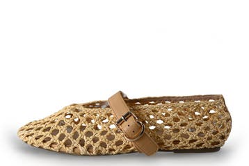 Manfield Ballerinas in maat 39 Beige, Kleding | Dames, Verzenden, Beige, Ballerina's, Zo goed als nieuw