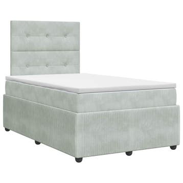 vidaXL Boxspringbed met matras Lichtgrijs 120 x 190 cm, Verzenden, Nieuw