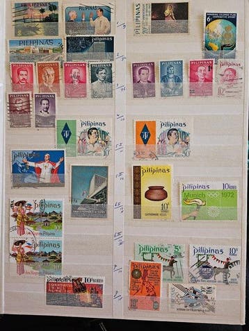 Wereld - Dik en zwaar stockboek met postzegels wereld, Gestempeld
