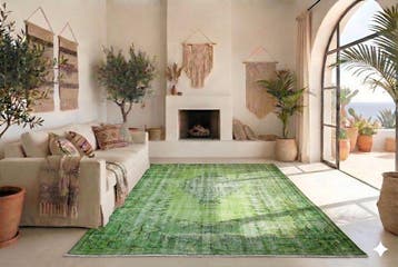 Groene vintage - Vloerkleed - 275 cm - 180 cm - met, Huis en Inrichting, Nieuw