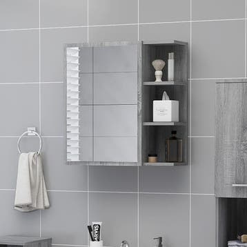 vidaXL Badkamerspiegelkast 62,5x20,5x64 cm bewerkt hout, Huis en Inrichting, Verzenden, Nieuw