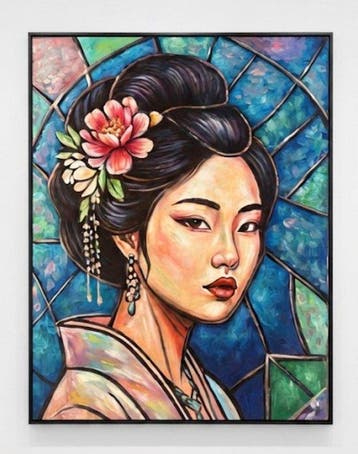 Nguyn V.L - LÉtreinte de Verre 80 60 cm - No Reserve