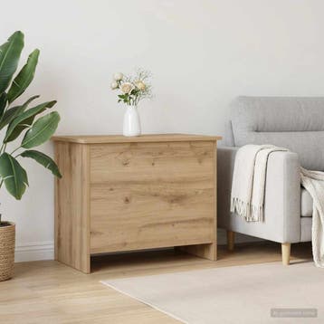 vidaXL Opbergkist Artisanaal eiken 60 x 40 x 50 cm Bewerkt, Huis en Inrichting, Verzenden, Nieuw