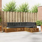 vidaXL Buiten bank set met kussen 4 Stuk Natuurlijk en, Verzenden