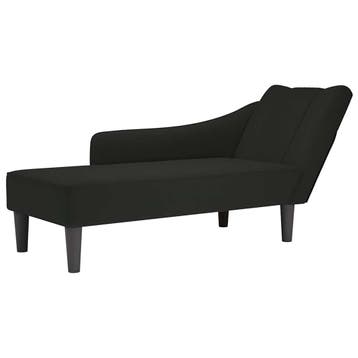 vidaXL Chaise longue met rechterarmleuning fluweel zwart, Verzenden
