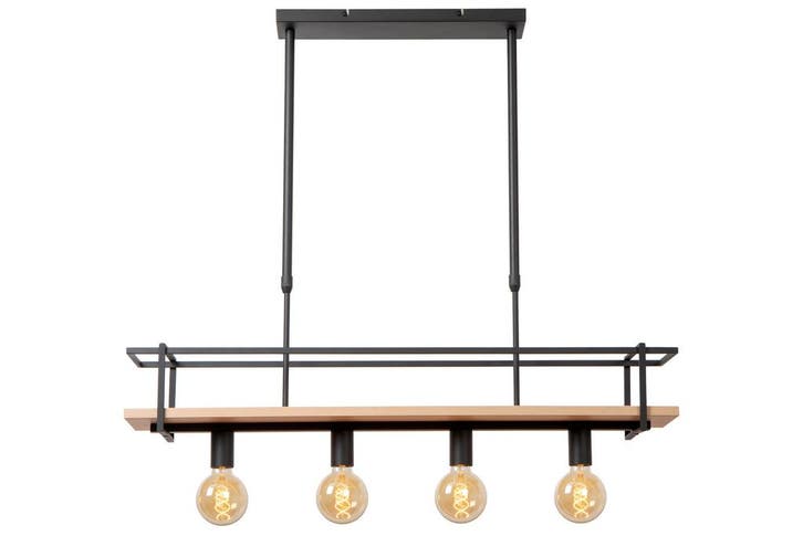 Hanglamp Lucide MILONGA -  - 4xE27 - Zwart, Maison & Meubles, Lampes | Suspensions, Envoi