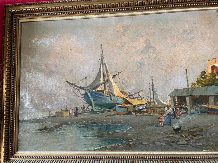 Nicolas de Corsi (1882-1956) - Barche a secco, Antiquités & Art, Art | Peinture | Classique