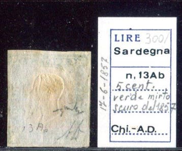 Italiaanse oude staten - Sardinië 1857 - Sardegna 5, Gestempeld