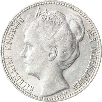 Nederland. Wilhelmina. 1 Gulden 1909 ZELDZAAM (Zonder