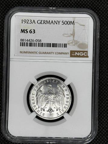 Duitsland, Weimar Republiek 500 Mark 1923(A) NGC MS63