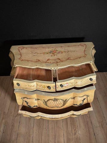 Credenza - Hout - Veneziaanse commode met halve maan,