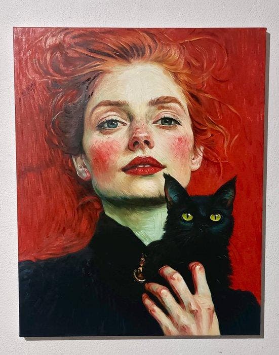 A. De Luca (1979) - Custode del Fuoco, Antiquités & Art, Art | Peinture | Classique