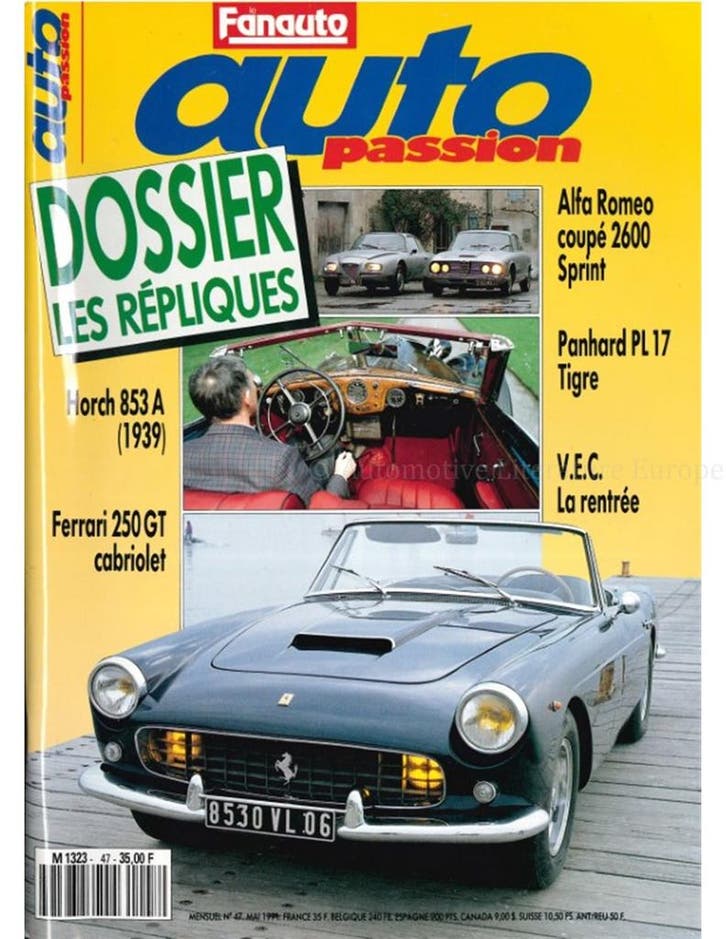 1991 AUTO PASSION TIJDSCHRIFT 47 FRANS, Boeken, Auto's | Folders en Tijdschriften, Ophalen of Verzenden