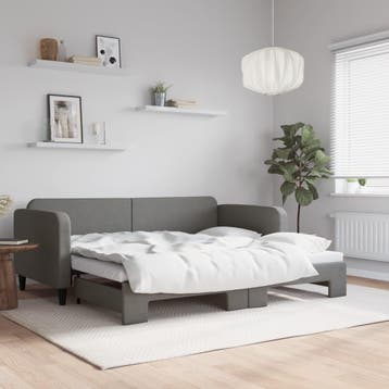 vidaXL Slaapbank met onderschuifbed 90x200 cm stof, Verzenden, Nieuw