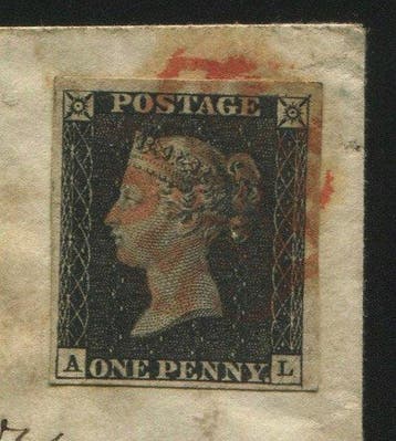Groot-Brittannië 1840 - Penny black op complete originele, Gestempeld