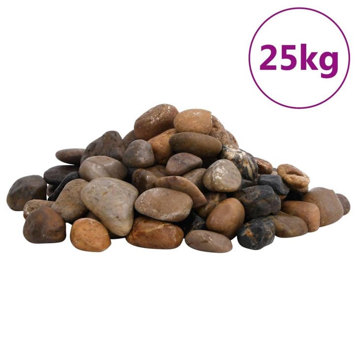 vidaXL Kiezelstenen gepolijst 2-5 cm 25 kg meerkleurig, Animaux & Accessoires, Poissons | Aquariums & Accessoires, Envoi
