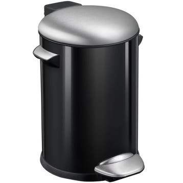 Pedaalemmer | BELLE DELUXE | RVS | Zwart | 12L | Klapdeksel, Verzenden, Nieuw in verpakking