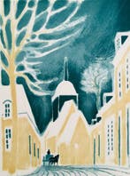 André Brasilier (1929) - Sainte-Agathe sous la neige -