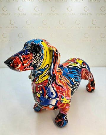 Beeldje - Lotto di n. 2 Bassotti Decorativi in Resina Stile