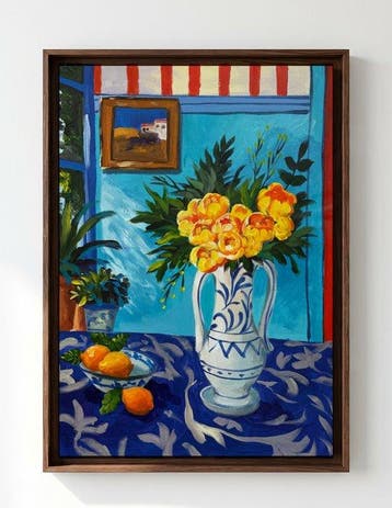 E. García - Jarrón con peonías XL (no reserve), Antiek en Kunst