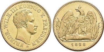 Goud-friedrichsdor 1828 A Brandenburg-Preussen Pruisen Fr..., Timbres & Monnaies, Monnaies & Billets de banque | Accessoires, Verzenden