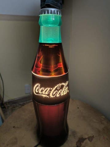Coca Cola - Lampe de table - Lampe tournante en bouteille