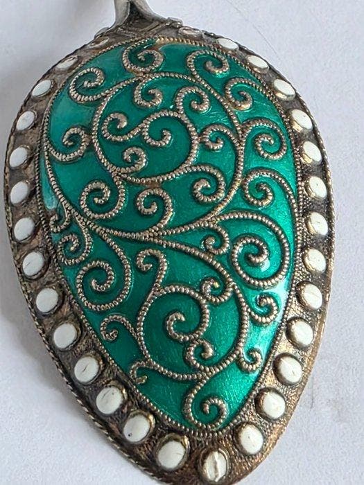 Cuillère - Argent 830 - argent émaillé, Antiquités & Art, Antiquités | Argent & Or