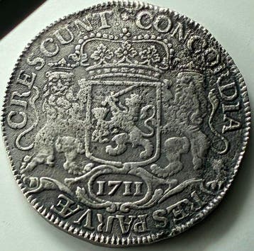 Nederland, Utrecht Zilveren Rijder of Dukaton 1711 VOC schip