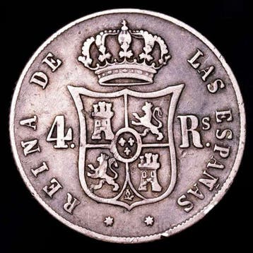 Spanje. Isabel II. 4 Reales Acuñado en la ceca de Sevilla