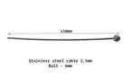 Staalkabel met kogel vormige eindafwerking, Verzenden, Nieuw