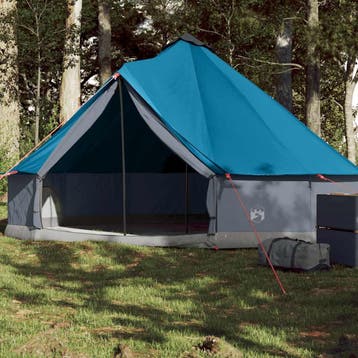 vidaXL Tipitent 6-persoons waterdicht blauw, Caravans en Kamperen, Tenten, Verzenden, Nieuw