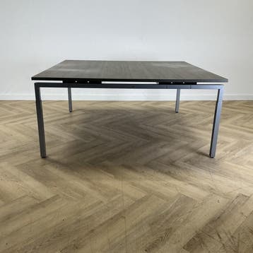 verstelbare vergadertafel 160x160 cm,  bruin - grijs, Bureau