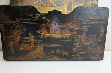 Brievenhouder - Lak , carton bouilli , Goud - Napoleon III